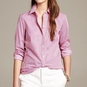 Banana Republic Non Iron Fitted Candy-strip Shirt